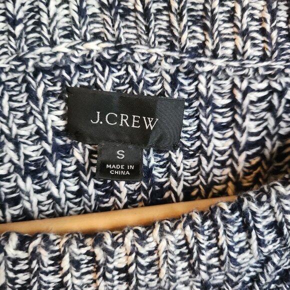 J Crew Women's Small 100% Cotton Crewneck Sweater Heavyweight Gray Blue Warm - Picture 3 of 8